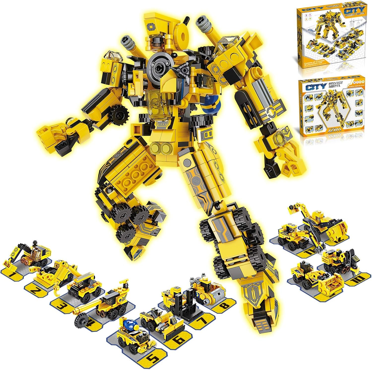 Building Blocks, Robot Building Toy Set 573Pcs STEM Construction Blocks 25 Playstyles Gift for Kids Boys & Girls Age 6 7 8 9 10 +