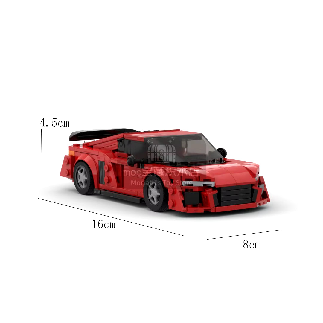 MOC Supercar R8 412Pcs Racing Racer Building Blocks Brick Creative Garage Toys for Boys Gifts