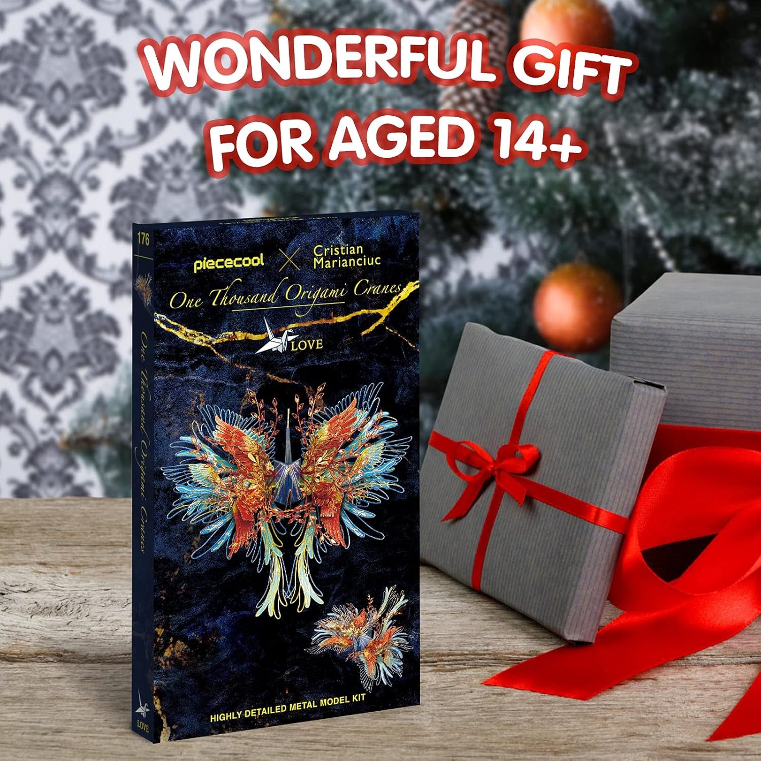 3D Metal Puzzles, Wish Cranes-Love Amulet Metal Model Kits, Brain Teaser DIY 3D Metal Cranes Building Kits for Adults, Challenge Puzzles Toys Gifts for Christmas Valentine'S Day, 34 Pcs