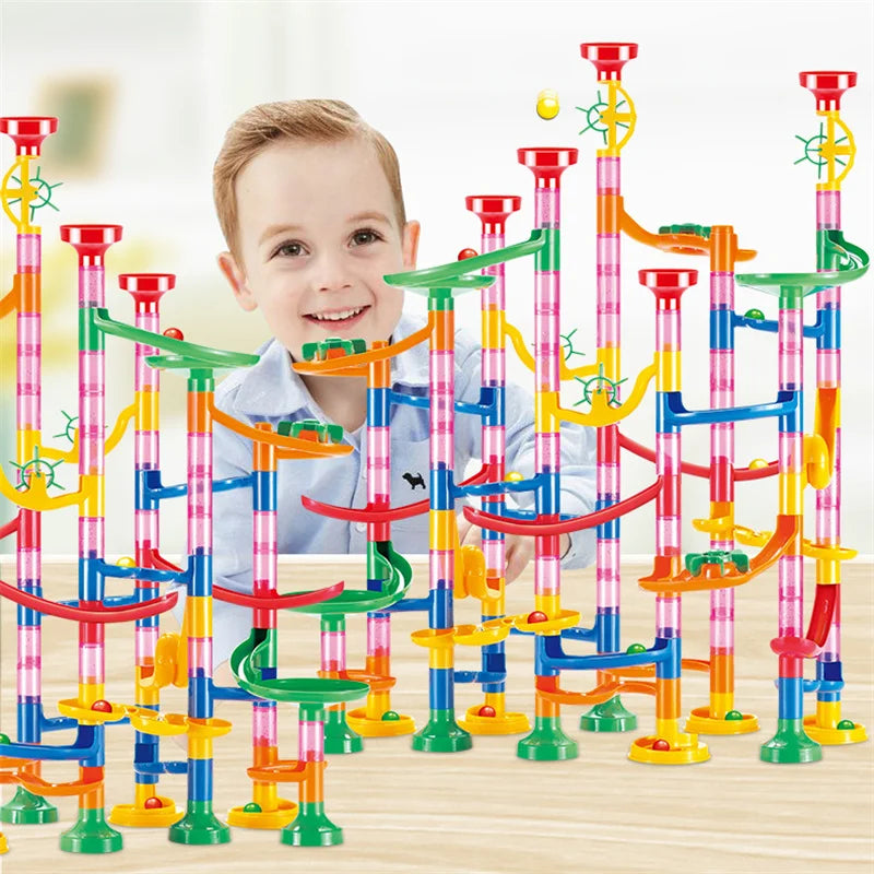 29-142PCS Marble Run Building Blocks Marbles Slide Toys for Children DIY Creativity Constructor Educational Toys Children Gift