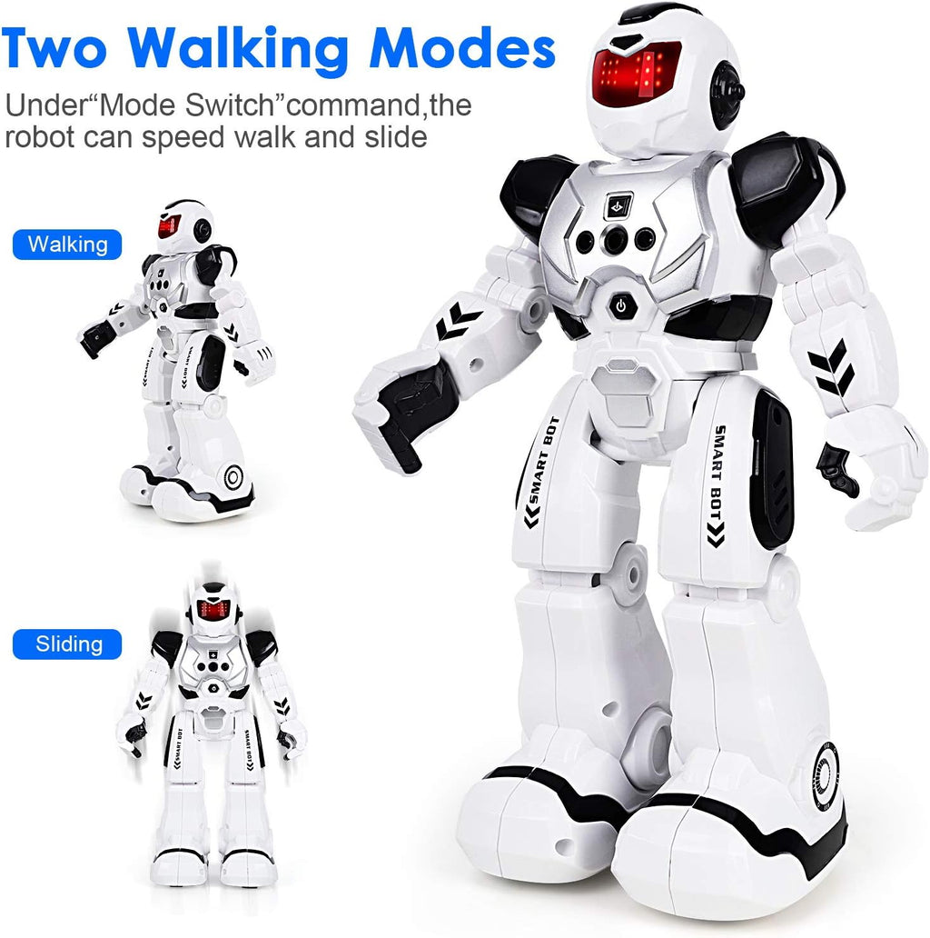 RC Robot for Kids Intelligent Programmable Robot with Infrared Controller Toys, Dancing, Singing, Led Eyes, Gesture Sensing Robot (Black)