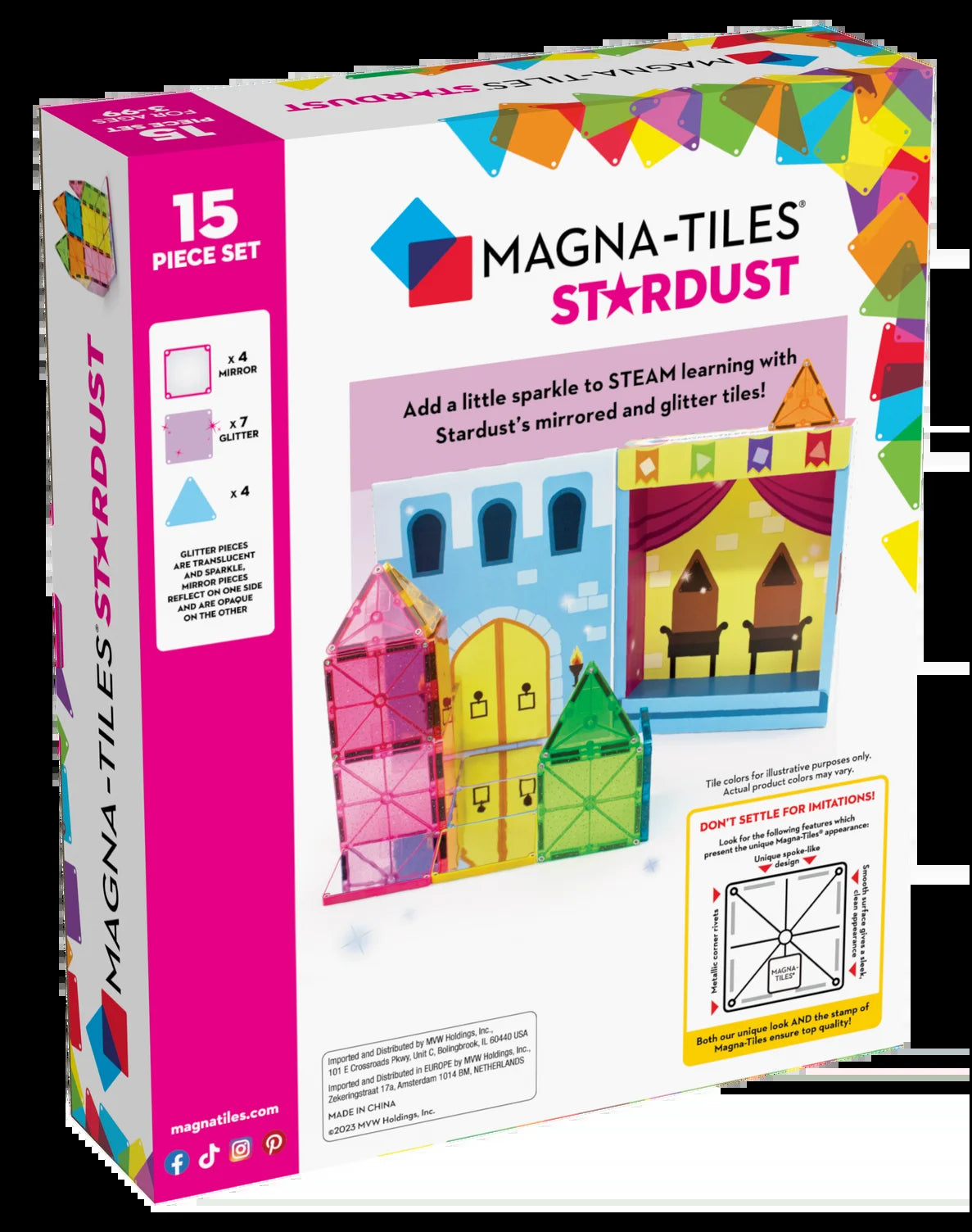 Stardust 15-Piece Magnetic Construction Set – the ORIGINAL Magnetic Building Brand