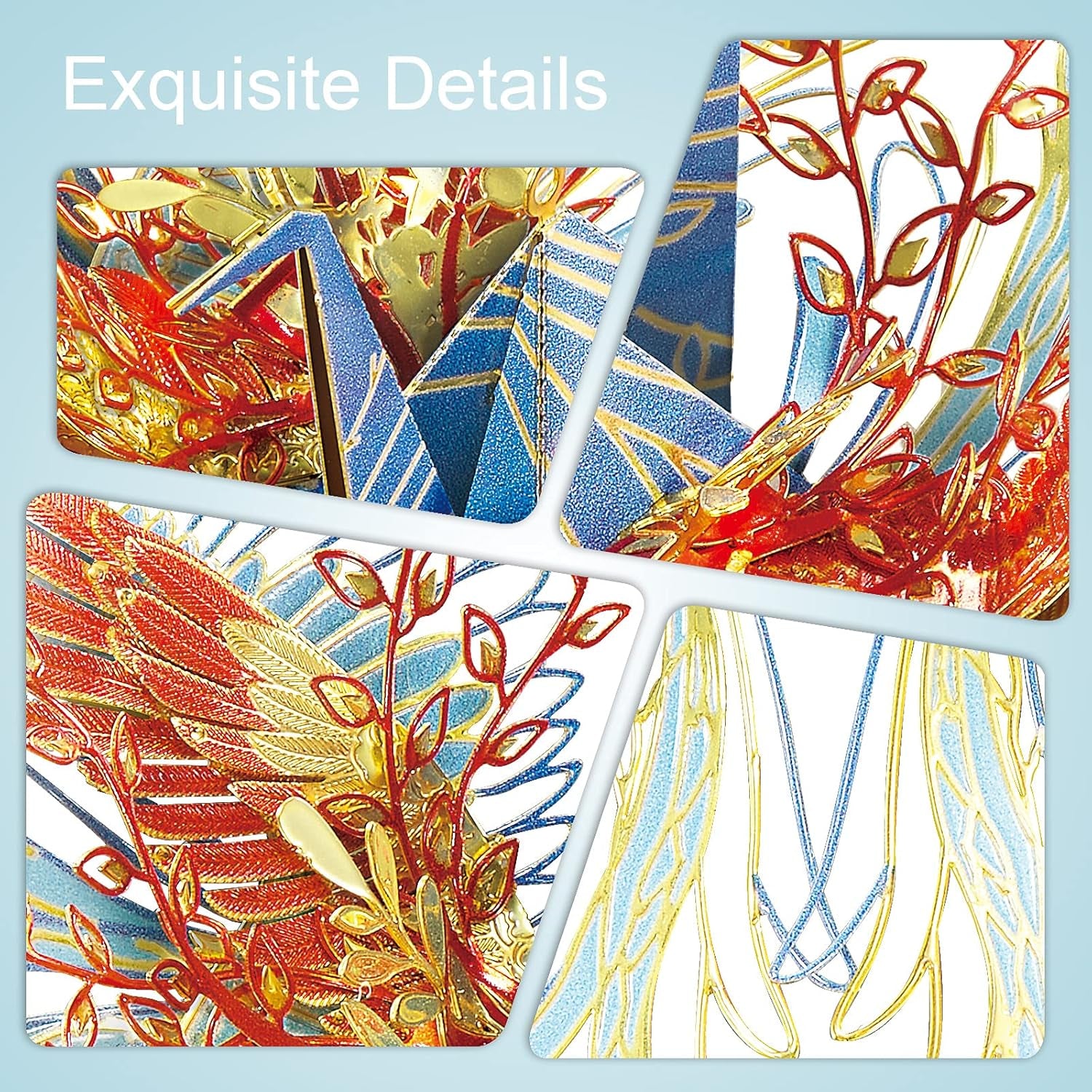 3D Metal Puzzles, Wish Cranes-Love Amulet Metal Model Kits, Brain Teaser DIY 3D Metal Cranes Building Kits for Adults, Challenge Puzzles Toys Gifts for Christmas Valentine'S Day, 34 Pcs