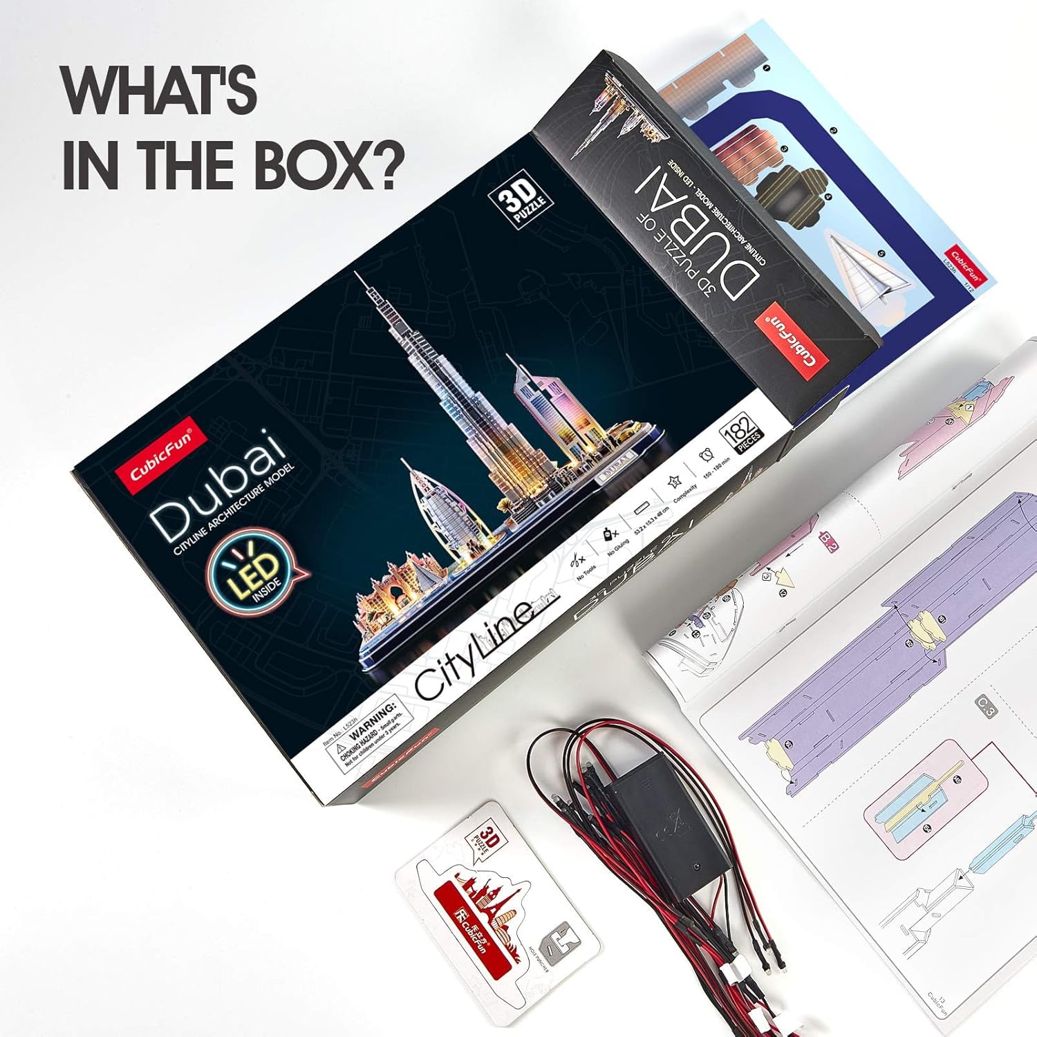 3D Puzzles for Kids Ages 8-10 LED Dubai Cityline, Arts and Crafts for Kids Ages 8-12 STEM Projects for Kids Ages 8-12 Gifts for 8 Year Old Toys for 8 Year Old Girls Lighting Architecture