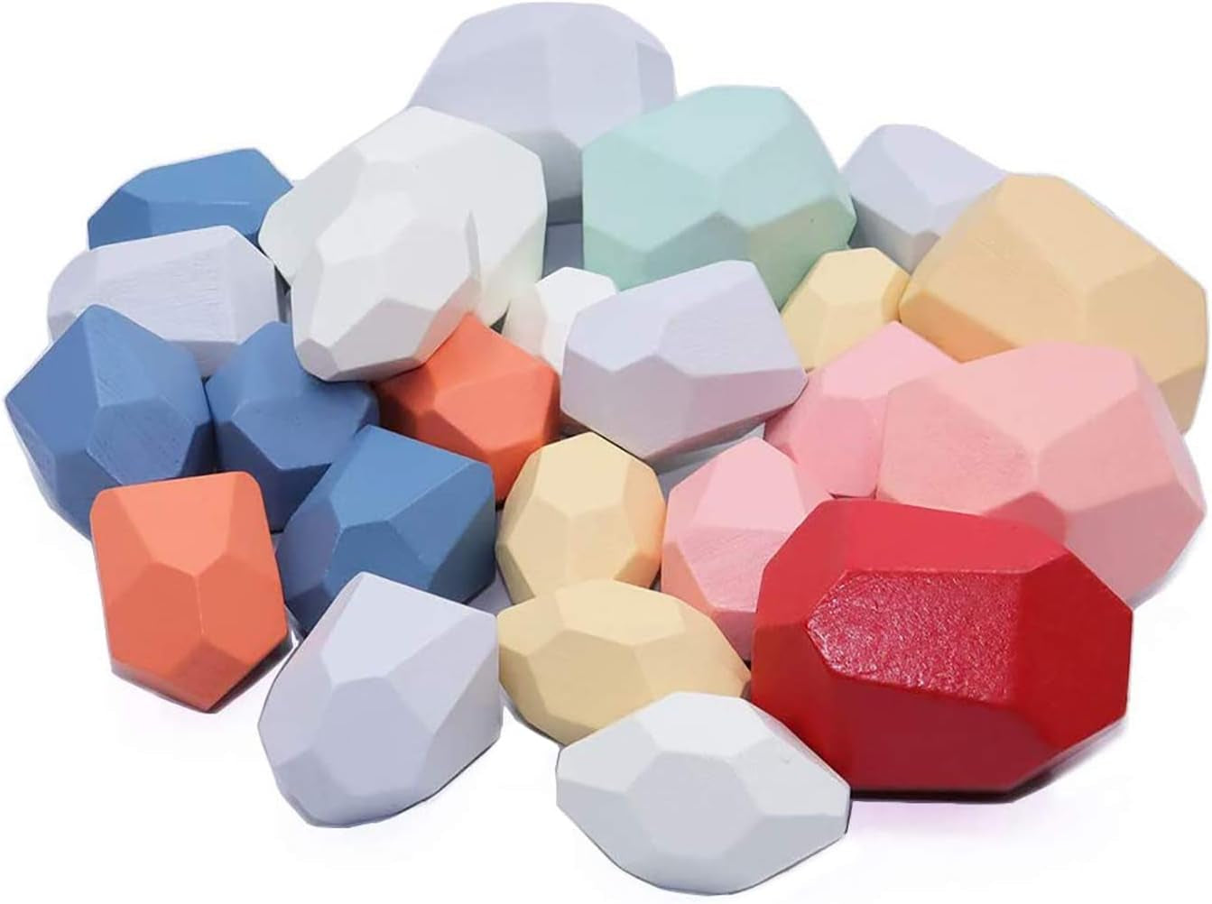 16Pcs Wooden Balancing Stacking Stones Rocks,, Balancing Wooden Stacking Blocks Toys, Preschool Toys Wooden Stacking Toys, Wood Stacking Game Building Block Toys Enhances Motor Skills