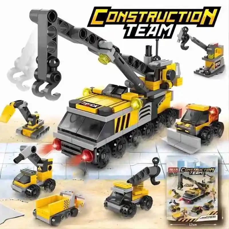 150Pcs Engineering Cars Building Brick Sets, 3D Assembly Cars for Boys Car Building Blocks, Building Block Car Toys for Kids
