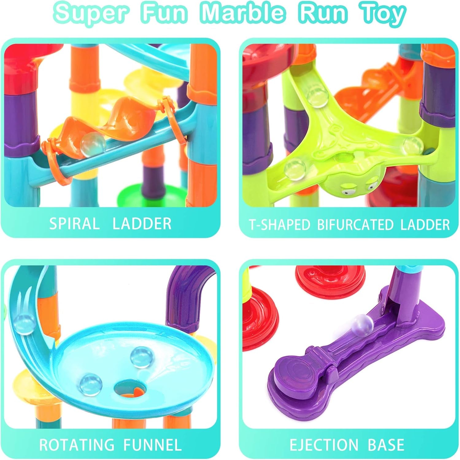Marble Run Set for Kids - 93Pcs Marble Maze Track Race Game Construction Buliding Blocks Toys, STEM Educational Toys Gift for Boys Girls Age 3 to 12