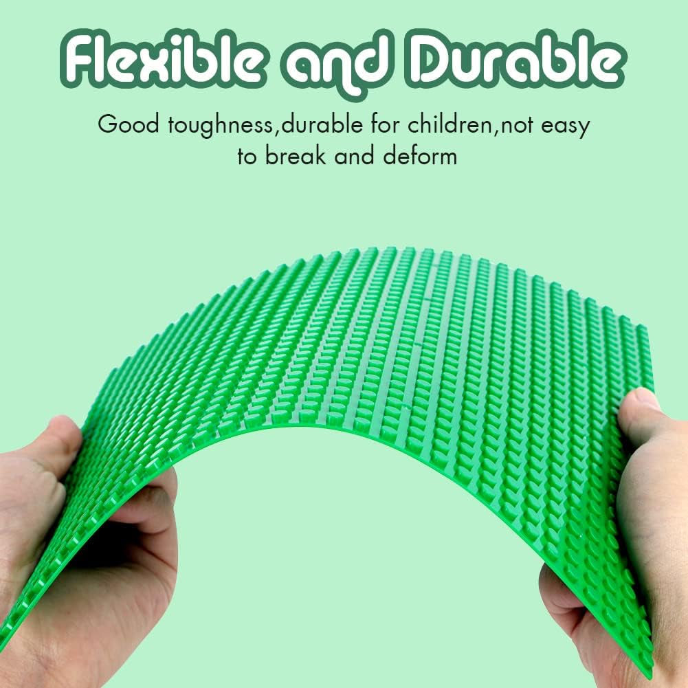 Classic Baseplates Building Base Plates for Building Bricks 100% Compatible with Major Brands-Baseplates 10" X 10", Pack of 12