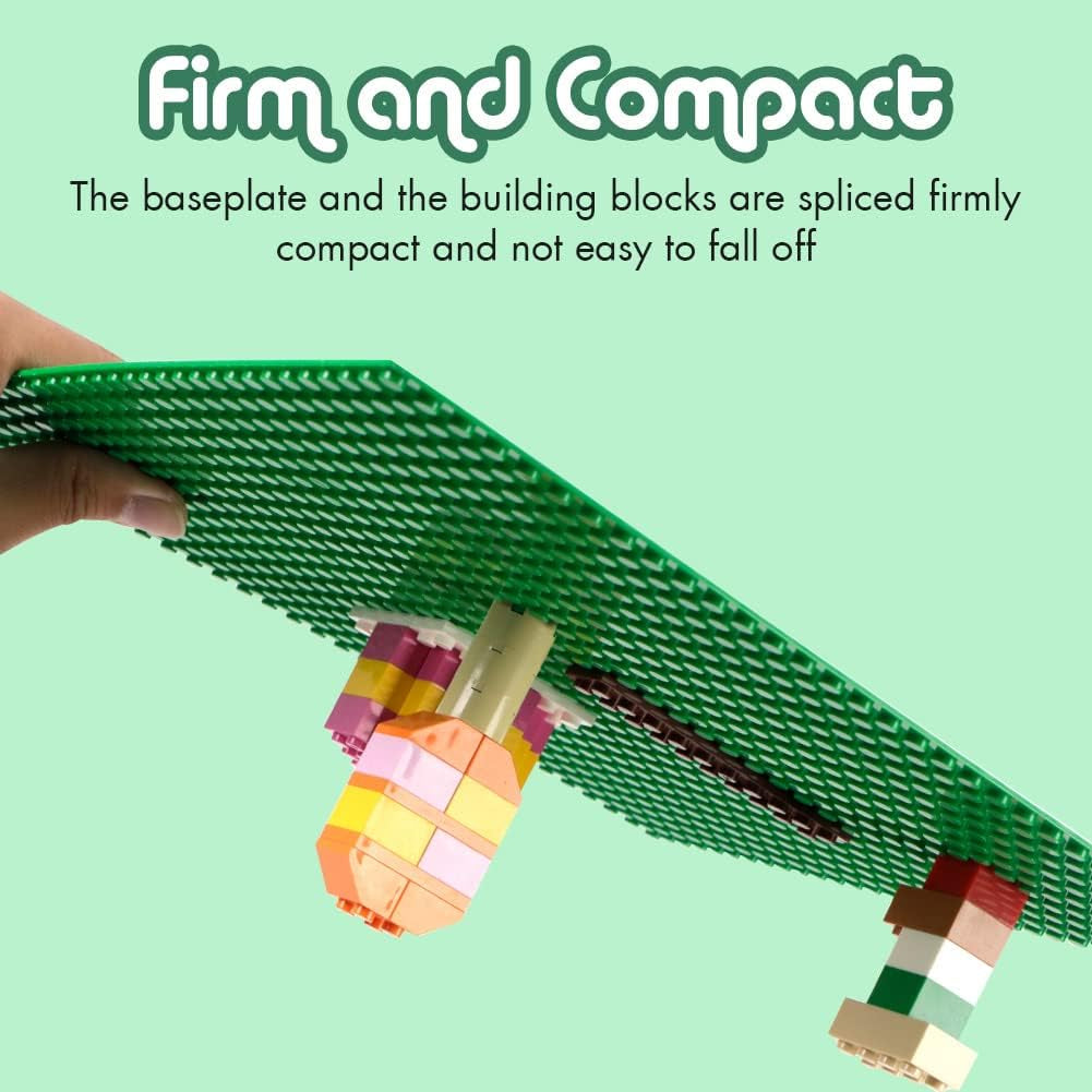 Classic Baseplates Building Base Plates for Building Bricks 100% Compatible with Major Brands-Baseplates 10" X 10", Pack of 12