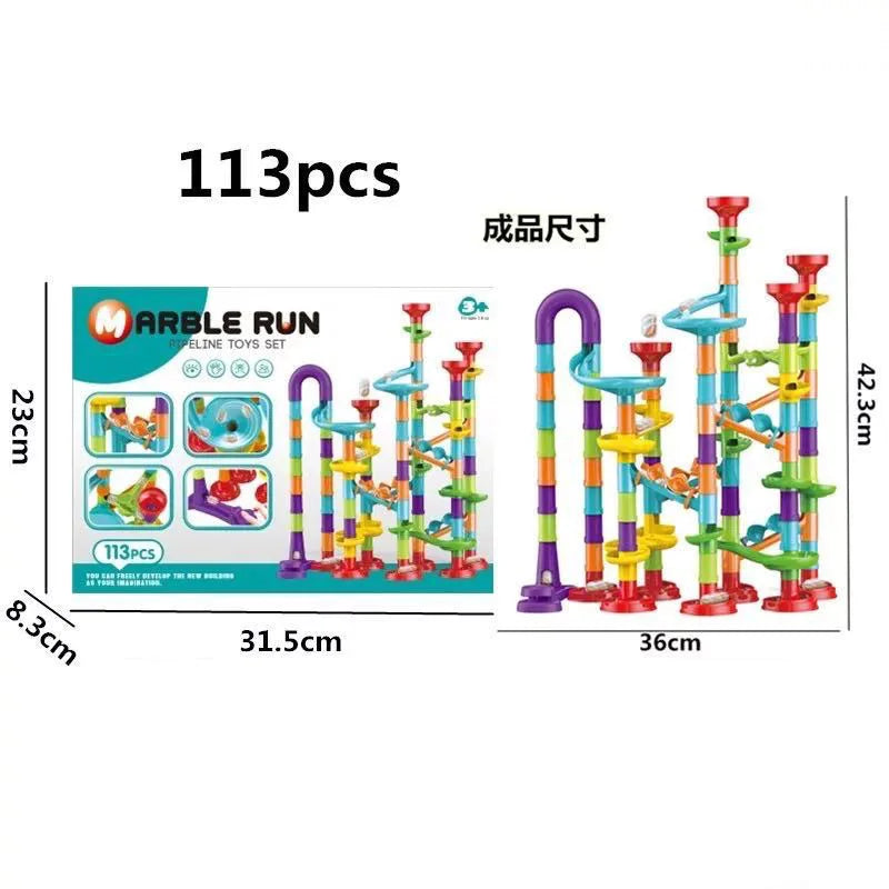 29-142PCS Marble Run Building Blocks Marbles Slide Toys for Children DIY Creativity Constructor Educational Toys Children Gift