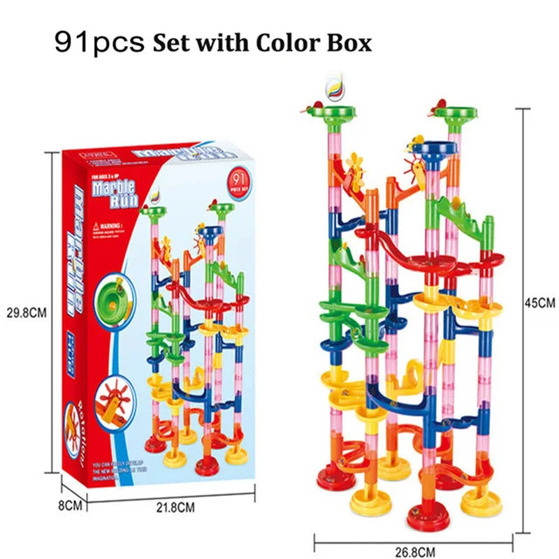 29-142PCS Marble Run Building Blocks Marbles Slide Toys for Children DIY Creativity Constructor Educational Toys Children Gift