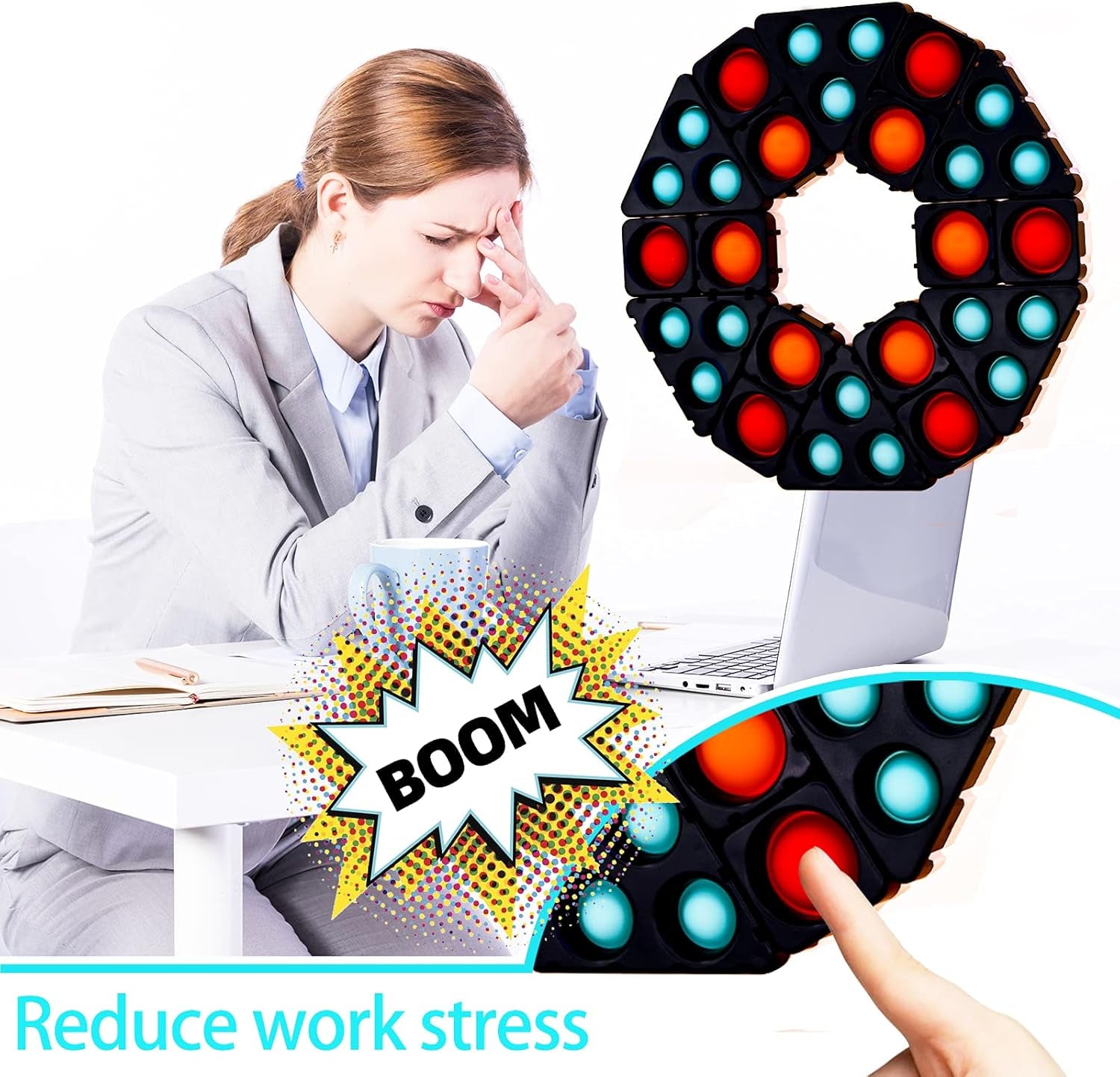 Pop Fidget Sensory Toys,  20 Pcs Puzzles Building Blocks Fidget Toys Pack Autism Stress Relief Toy for Kids Children Adults