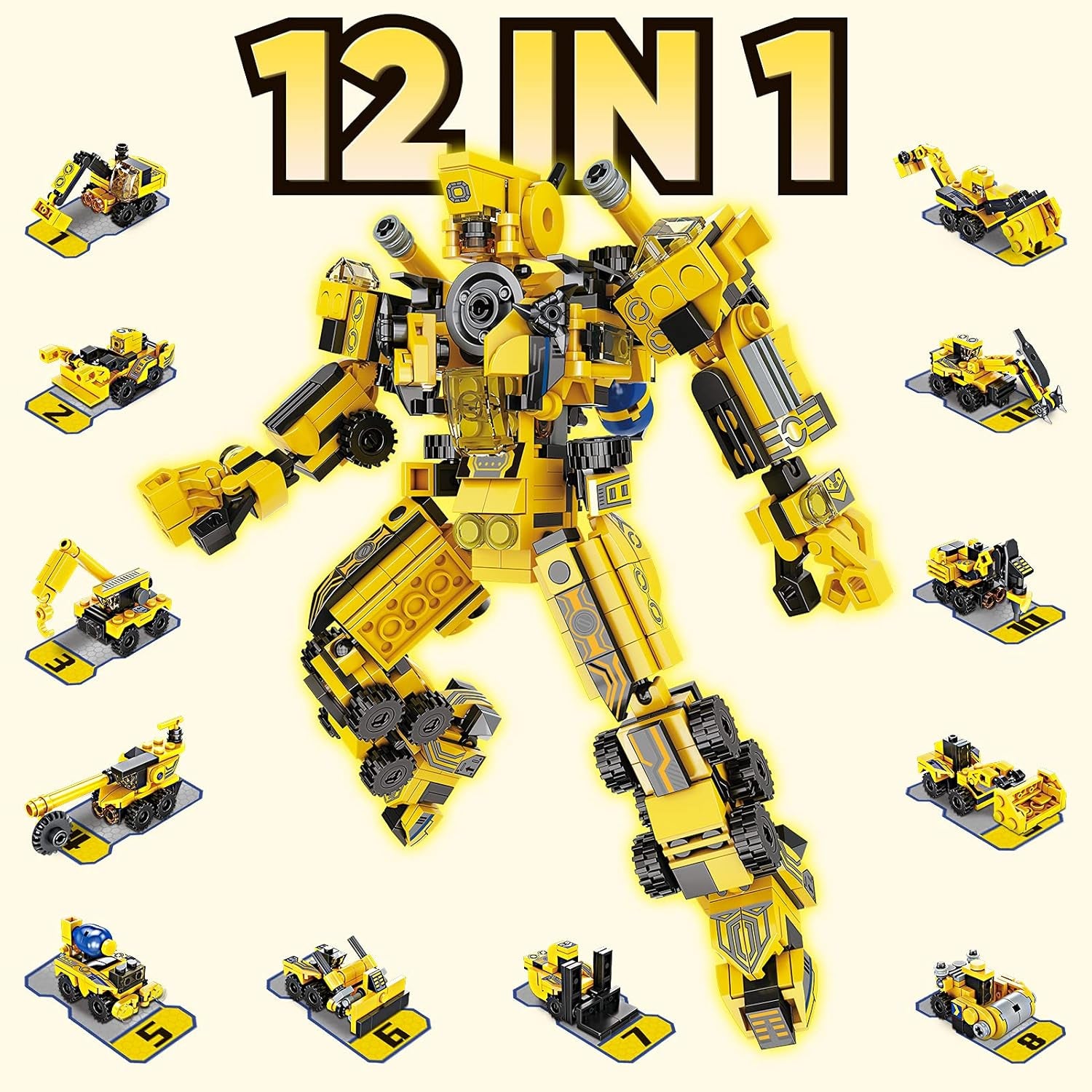 Building Blocks, Robot Building Toy Set 573Pcs STEM Construction Blocks 25 Playstyles Gift for Kids Boys & Girls Age 6 7 8 9 10 +