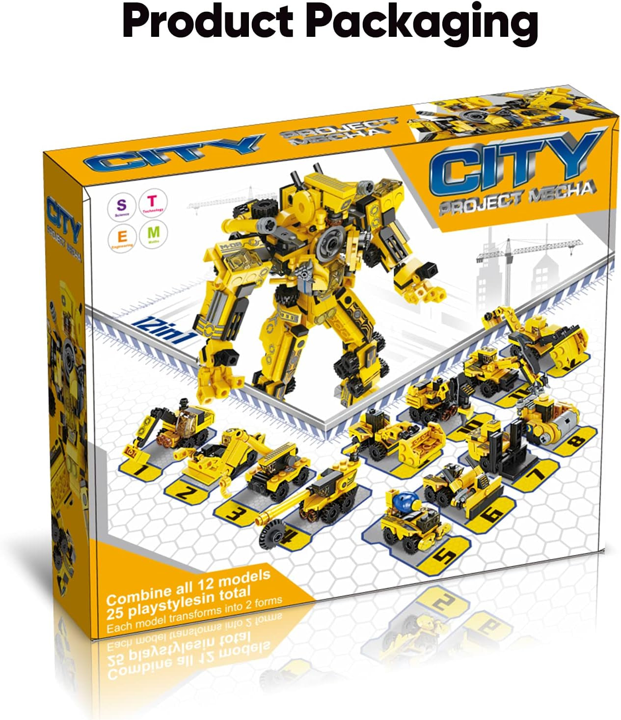 Building Blocks, Robot Building Toy Set 573Pcs STEM Construction Blocks 25 Playstyles Gift for Kids Boys & Girls Age 6 7 8 9 10 +