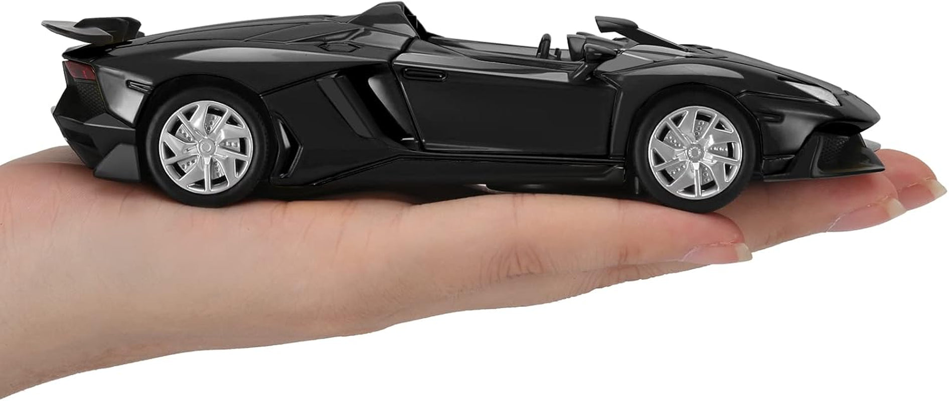 Toy Car 1/32 Roadster Metal Die-Cast Model Car with Sound and Light for 3 4 5 6 7 Year Old Boy Toy (Black)